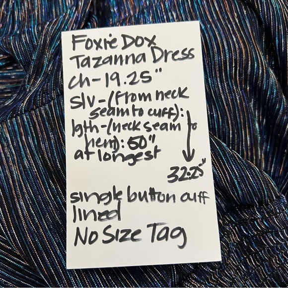 foxiedox Tazanna Shimmer Stripe Long Sleeve Cocktail Dress In Charcoal Multi - Picture 12 of 12